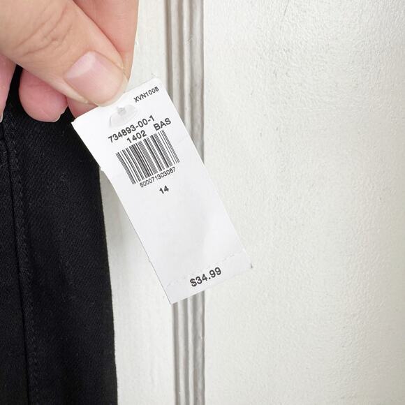 Old Navy High Rise WOW Straight Jeans Stretch 29.5” Inseam NEW Size 14 R Black - Picture 6 of 12